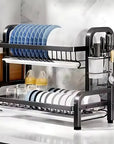 2-Tier Compact Kitchen Dish Rack and Storage Organizer