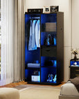 2-Door Wardrobe Armoire with LED Lights