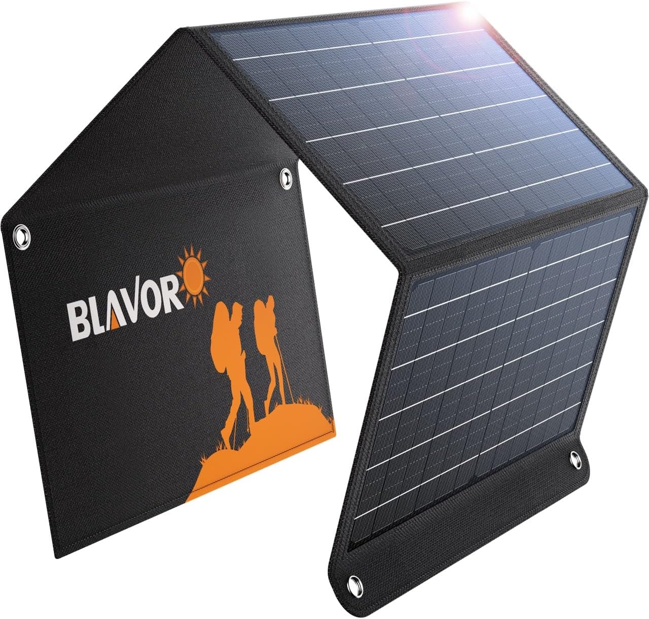 Foldable Solar Panel Charger with USB-C &amp; USB-A Outputs