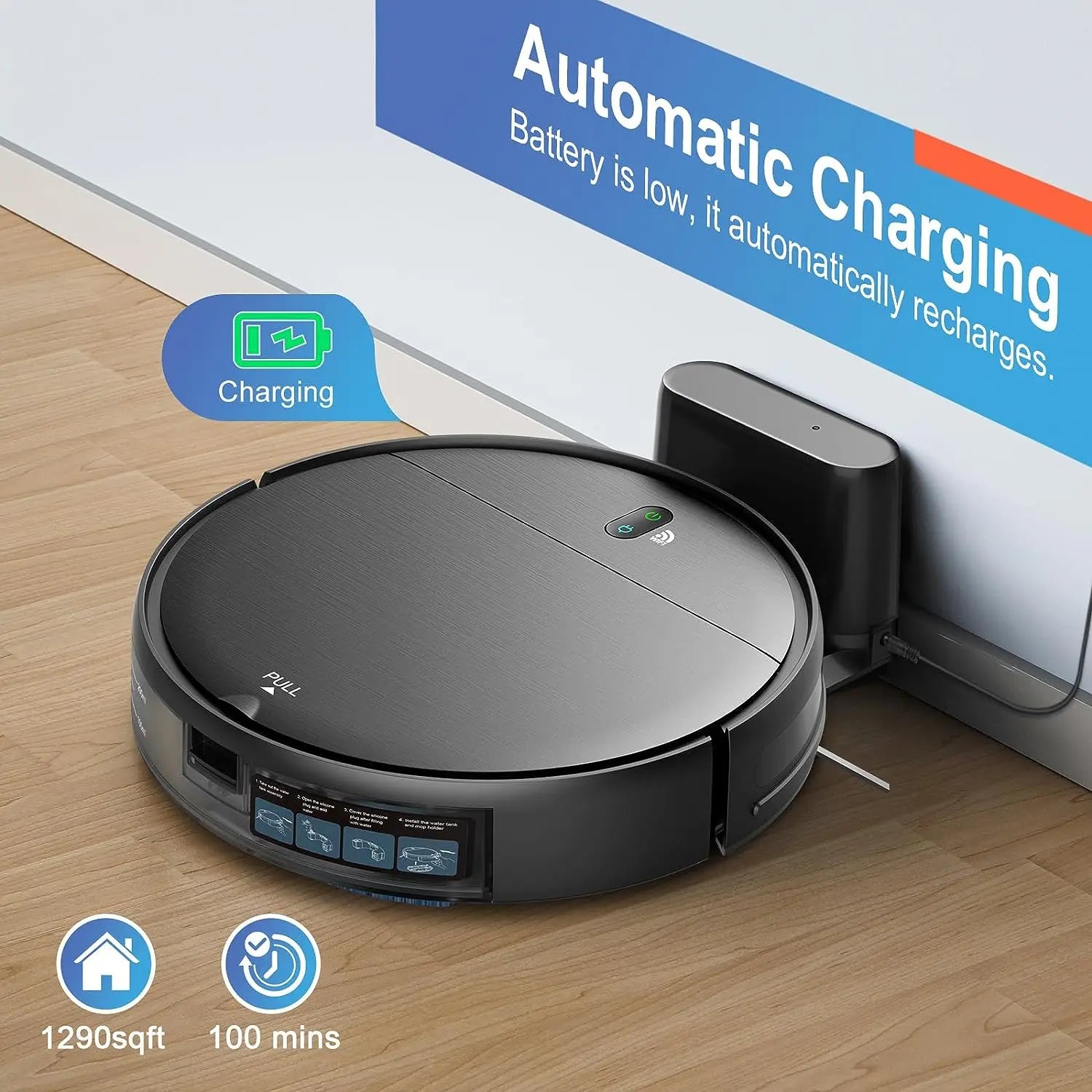 Robot Vacuum Cleaner 4500Pa Smart Home Sweeper Cleaning Machine